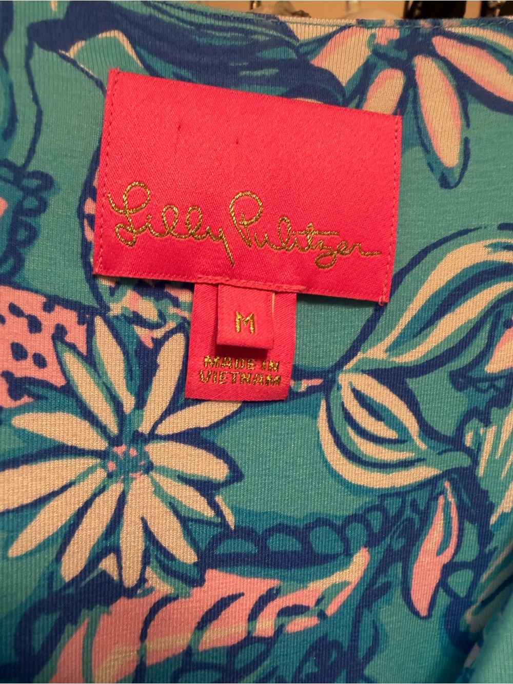 Lilly Pulitzer Teal Pink & Navy Floral Tunic